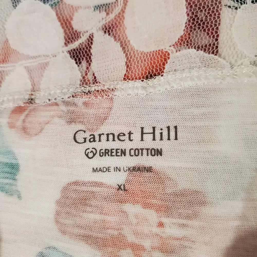 Garnet Hill Green Cotton Organic Floral Lace Sleeveless Maxi Dress Size XL Eco - Picture 7 of 11